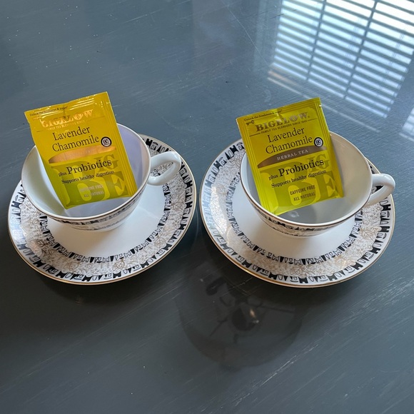 Tea for two, antique cups & saucers from Japan,$20 - Picture 2 of 4